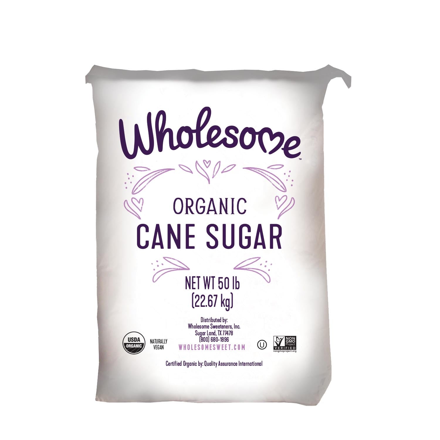Wholesome Organic Cane Sugar - 50lb Bag