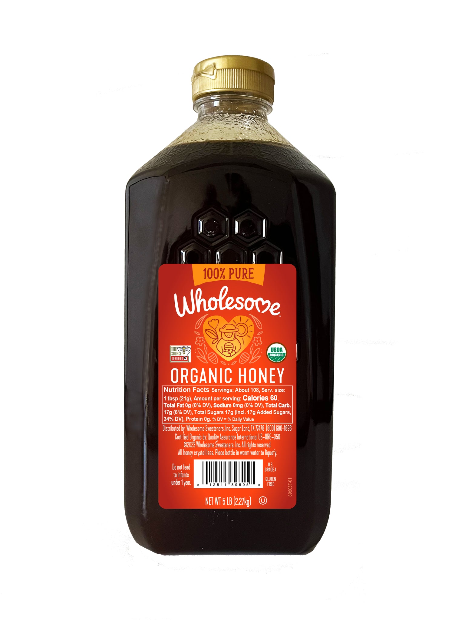 Wholesome Organic Honey 6/5# Jugs