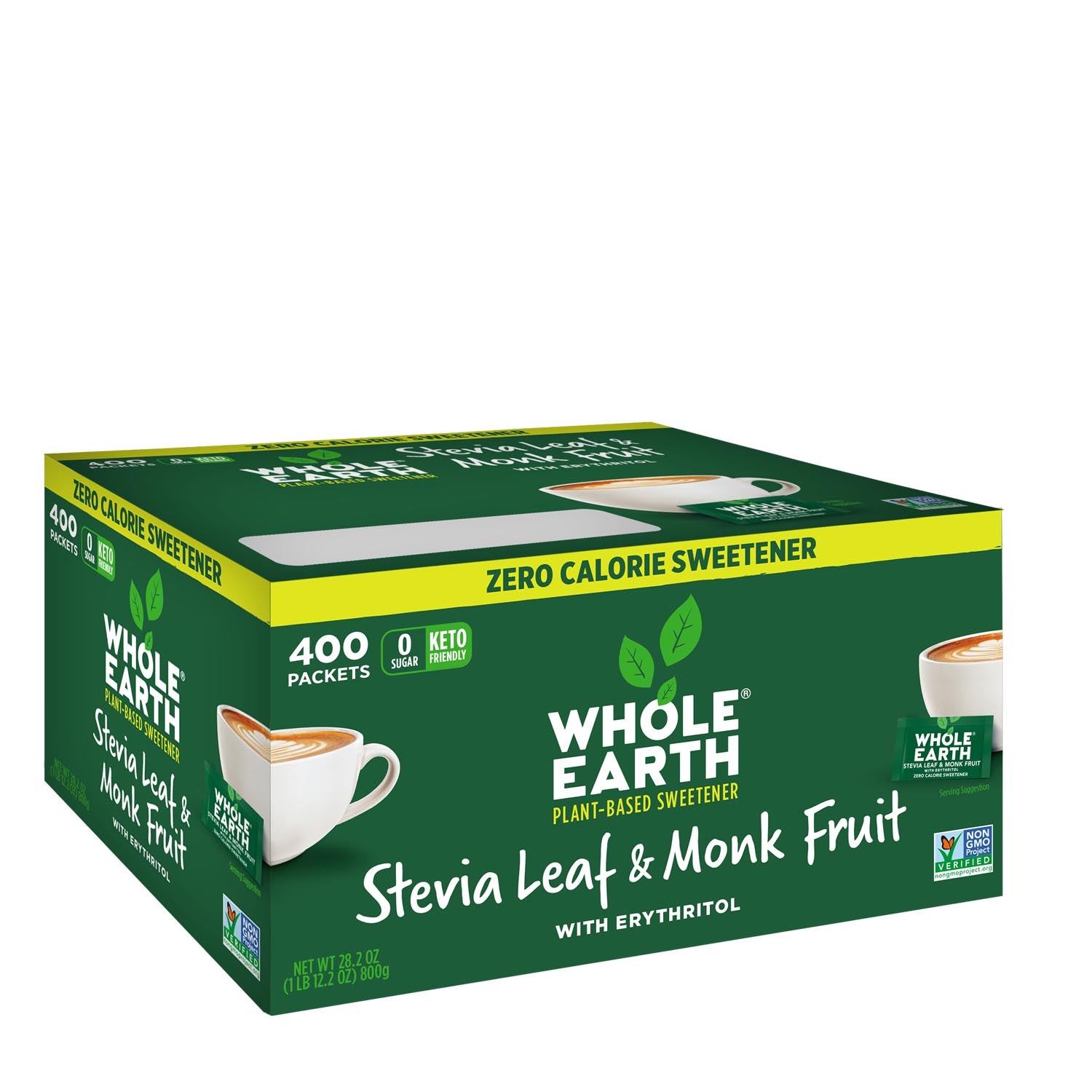Whole Earth® Stevia Leaf & Monk Fruit with Erythritol Packets - 2g/400ct