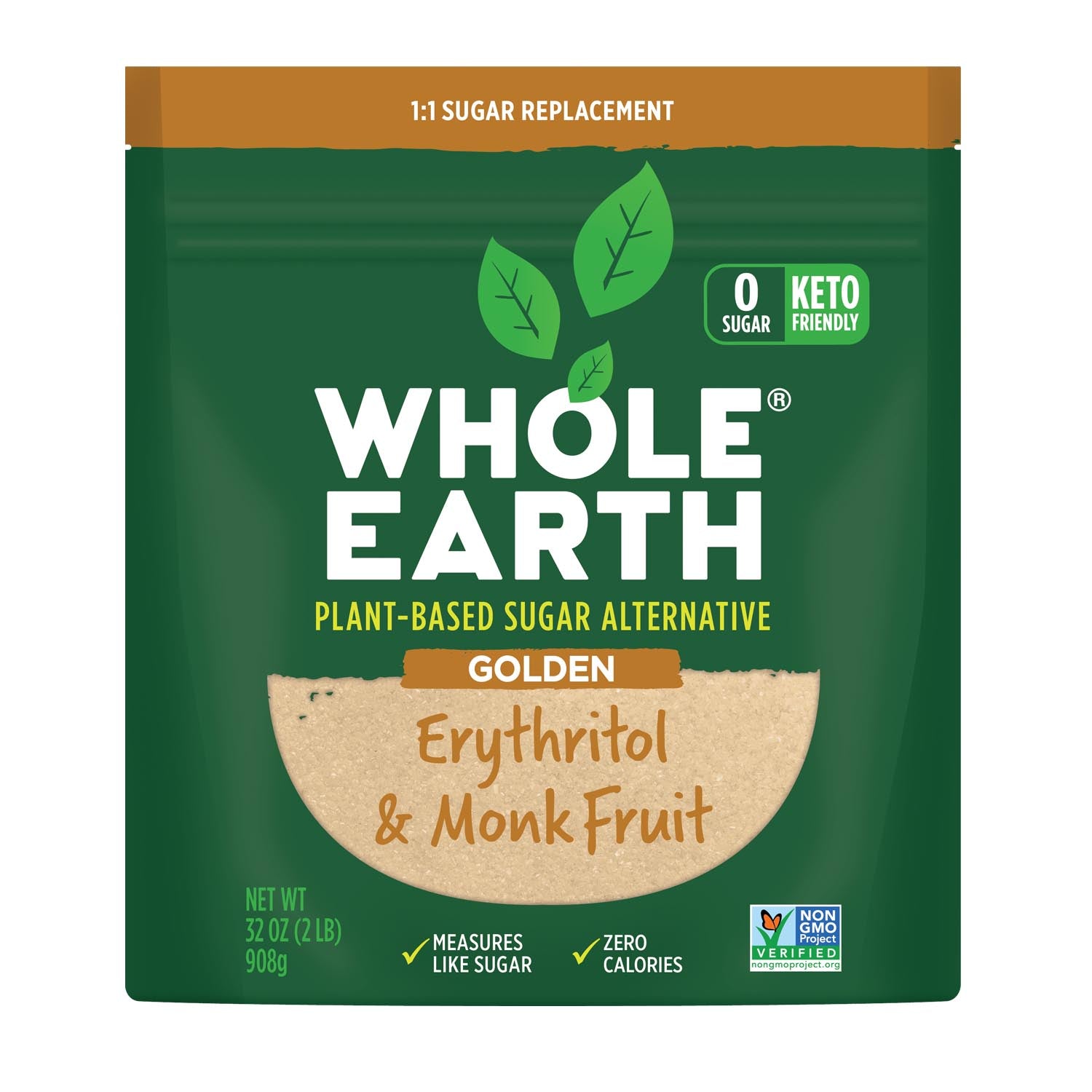 Whole Earth® Golden Monk Fruit with Erythritol - 12/2lb Bag